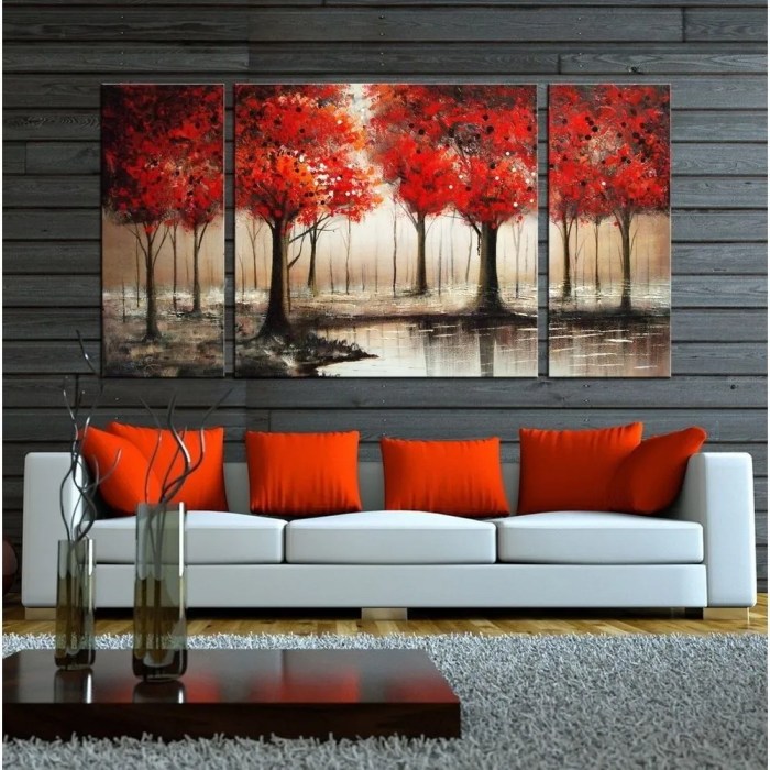 Canvas wall sets piece large set three overstock wrapped ideas collection trees painted hand through decoration arts most fashionable intended